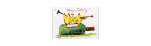 Happy Birthday mit Hühnern - Gaymann Geburtstagskarte