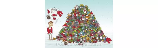 Wimmelbild Kleidung Weihnachtsmann | Weihnachtskarte