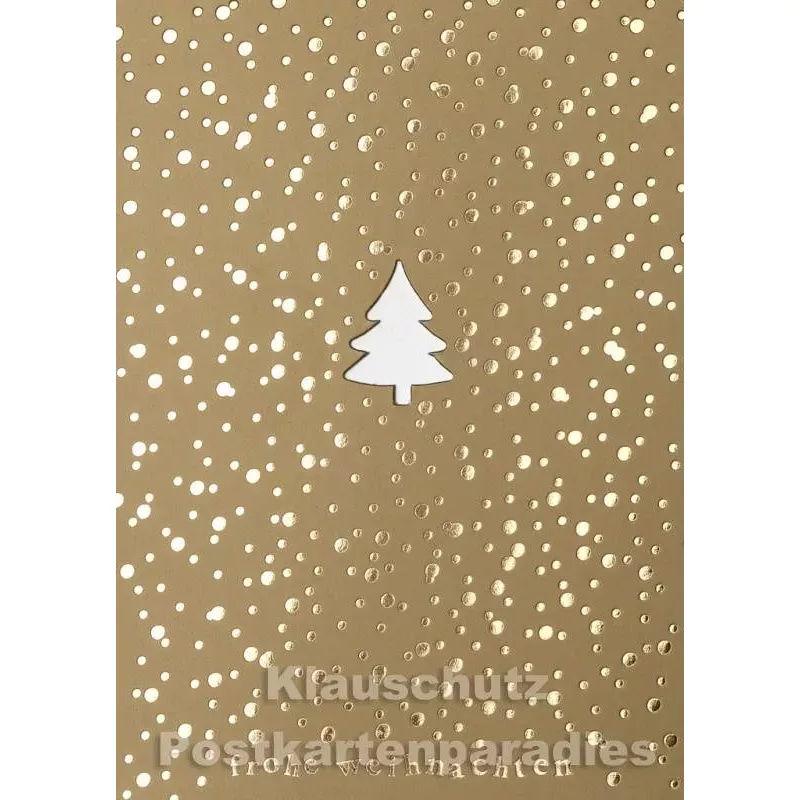 Goldfarbe Postkarte Weihnachtsbaum (gestanzt)