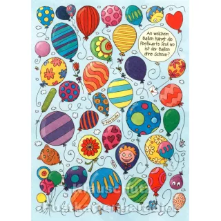 Wimmelbild Postkarte - Luftballons