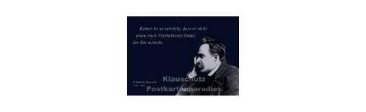 Nietzsche | Zitat Postkarte - Verrückt