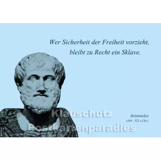 Aristoteles | Zitat Postkarte - Freiheit