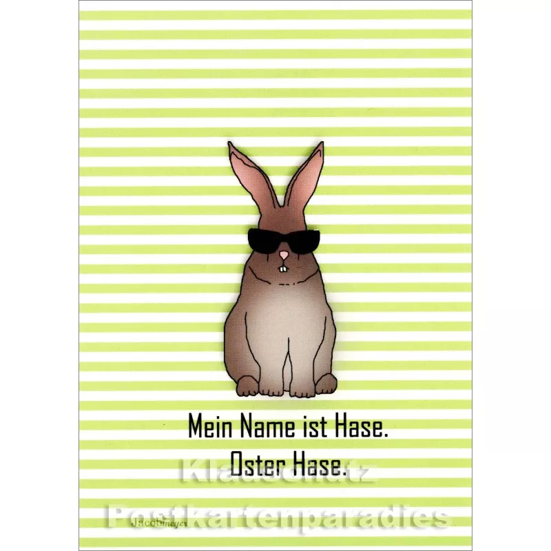 Taurus Postkarte Ostern - Mein Name ist Hase