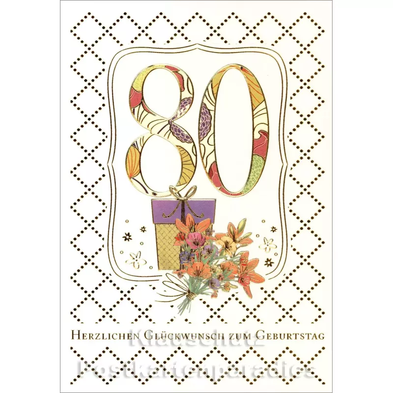 Doppelkarte runder Geburtstag | 80