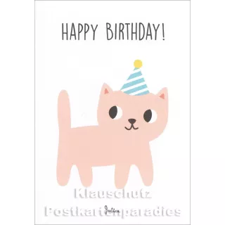Happy Birthday Katze - Geburtstagskarte