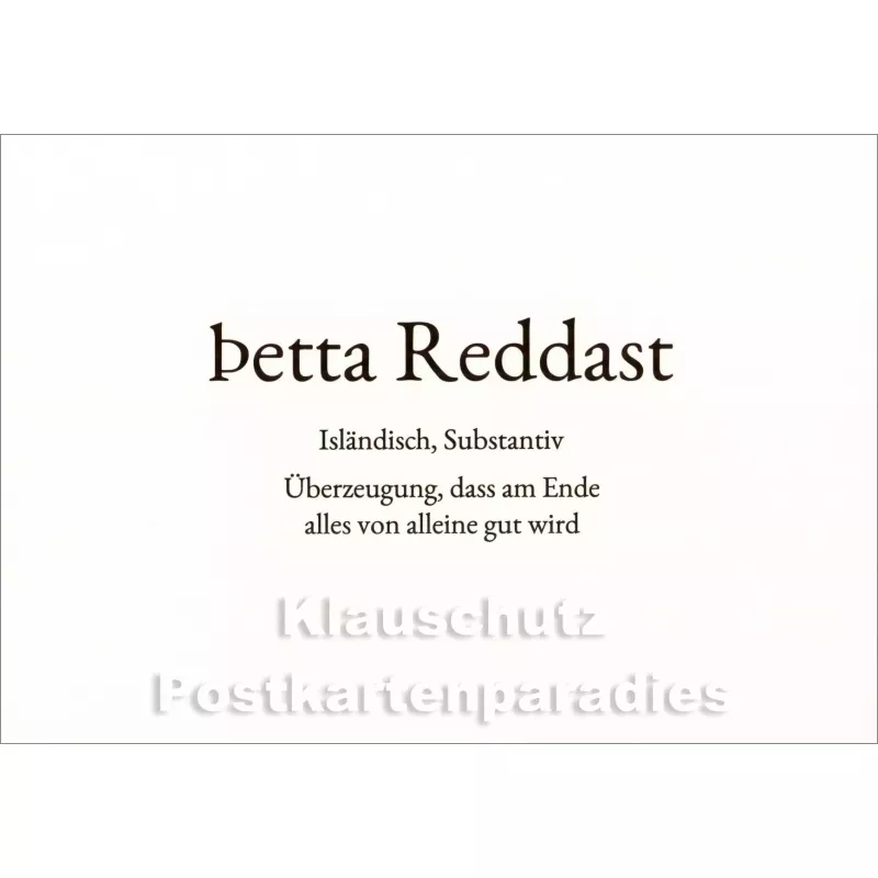 Petta Reddast | Wortschatz Postkarte