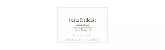 Petta Reddast | Wortschatz Postkarte