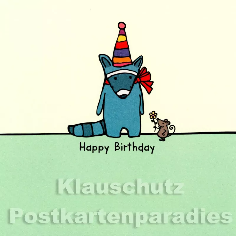 Quadrat Postkarte Happy Birthday