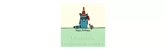 Quadrat Postkarte Happy Birthday