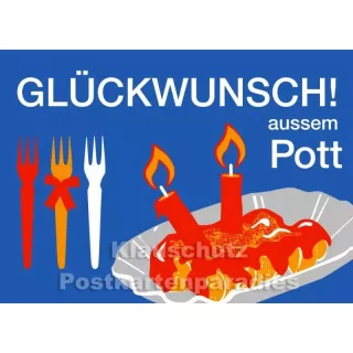 Glückwunsch aussem Pott - Postkarte Ruhrpott