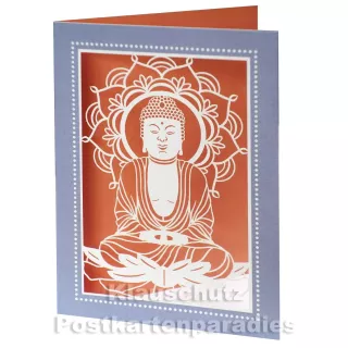 Doppelkarte Laserstanzung - Buddha