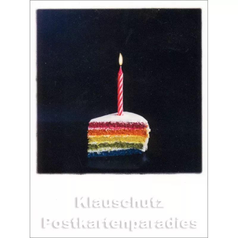 Mini Doppelkarte Polacards  | Regenbogen Torte