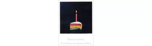 Mini Polacard Doppelkarte (6,5 x 8,5 cm) - Regenbogen Torte