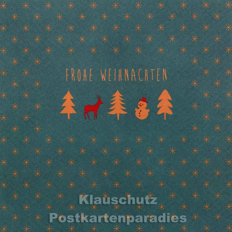Quadratische Postkarte zu Weihnachten - Frohe Weihnachten