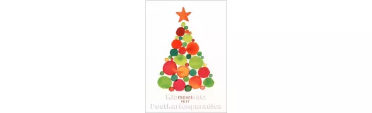 Weihnachtsbaum aus Kugeln | Postkarte