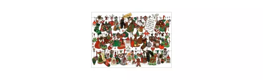 Schoko-Nikolaus | Wimmelbild Weihnachtskarte