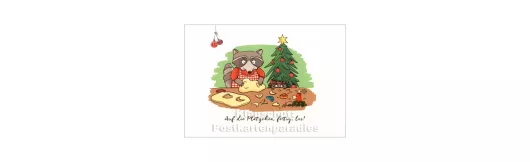 Postkarte Weihnachten - Auf die Plätzchen