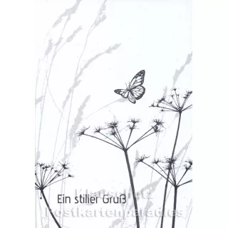 Stilvolle Trauerkarte mit Schmetterling | Ein stiller Gruß