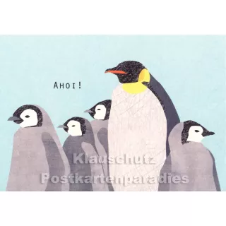 Holzschliffpappe Postkarten von Blankensteyn | Ahoi Pinguine