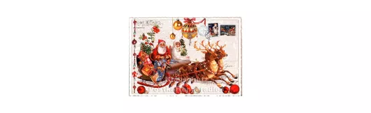 Nostalgie Weihnachtskarte - Weihnachtsschlitten