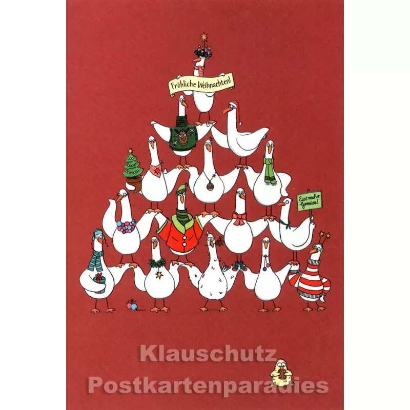 SkoKo Weihnachten Doppelkarte - Gänse Pyramide