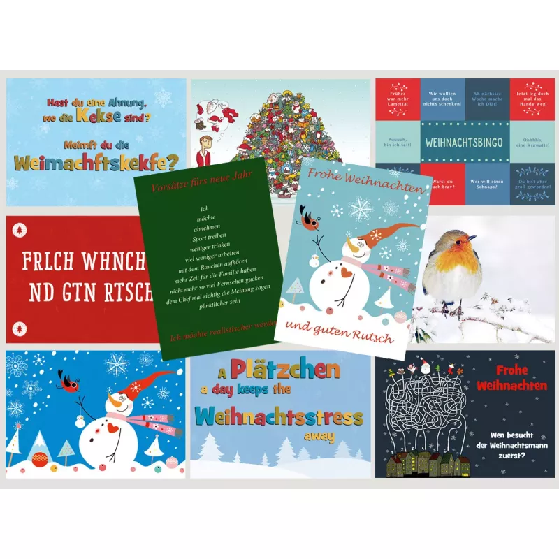 Weihnachtskarten Sparset mit 10 Postkarten Weihnachten