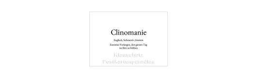 Clinomanie | Wortschatz Postkarte