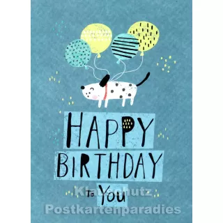 Happy Birthday Hund | SkoKo Little Greetings Midi-Doppelkarte