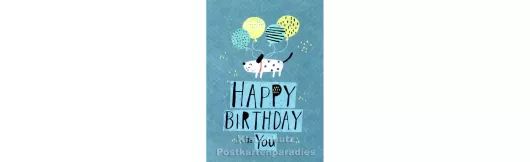 Happy Birthday Hund | Little Greetings Midi-Doppelkarte