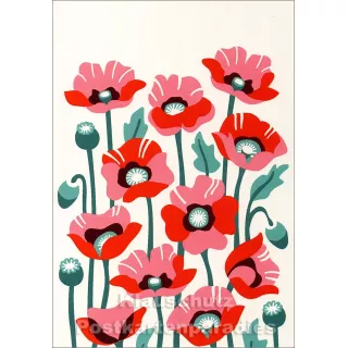 Schöne Doppelkarte mit Blumenmotiv von Discordia