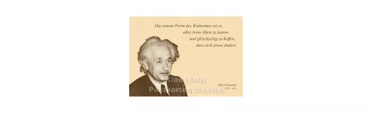 Einstein | Zitat Postkarte - Wahnsinn