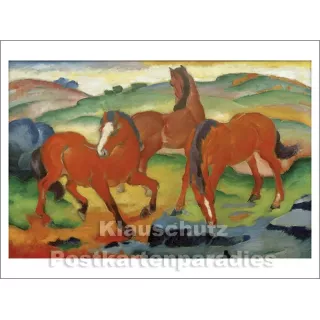 Postkartenbuch Kunst | Franz Marc - Die roten Pferd