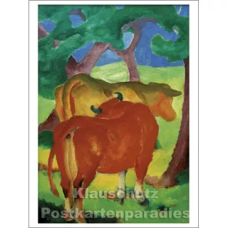 Postkartenbuch Kunst | Franz Marc - Kühe unter Bäumen
