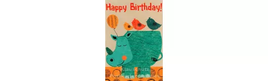 Birthday Nashorn | Kinder Geburtstag Postkarte
