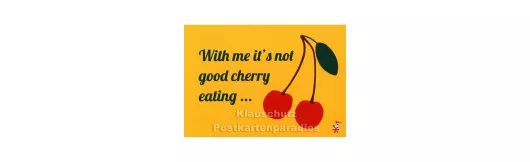 Good cherry eating | DEnglish Postkarte