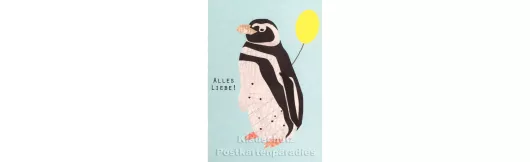 Holzschliffpappe Postkarten von Blankensteyn | Alles Liebe! Pinguin