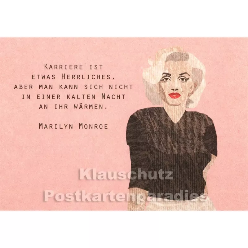 Holzschliffpappe Postkarten von Studio Blankensteyn | Zitat Marilyn Monroe