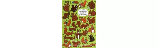 SkoKo Wimmelbild Postkarte - Streifenhörnchen