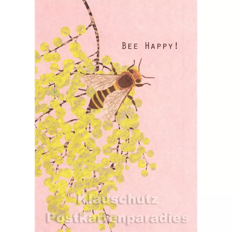 Holzschliffpappe Postkarten von Blankensteyn | Bee Happy! Biene