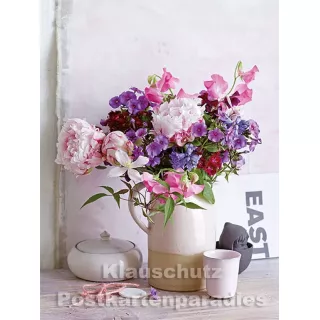 Postkartenbuch von Rannenberg mit 15 Karten | Blumen Bouquets - Blumenstrauß im Tonkrug
