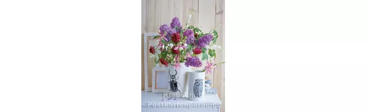 Postkartenbuch von Rannenberg mit 15 Karten | Blumen Bouquets - Blumenstrauß mit Flieder