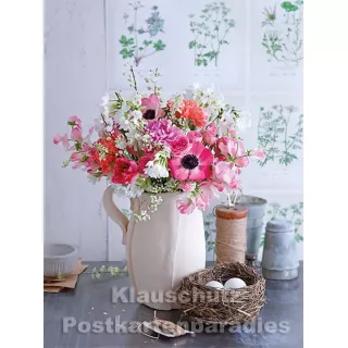 Postkartenbuch von Rannenberg mit 15 Karten | Blumen Bouquets - Blumenstrauß in Rosatönen