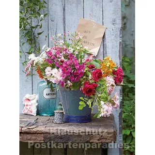 Postkartenbuch von Rannenberg mit 15 Karten | Blumen Bouquets - Bunter Gartenstrauß