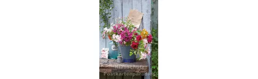 Postkartenbuch von Rannenberg mit 15 Karten | Blumen Bouquets - Bunter Gartenstrauß
