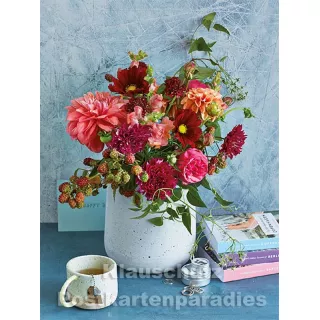 Postkartenbuch von Rannenberg mit 15 Karten | Blumen Bouquets - Roter Blumenstrauß