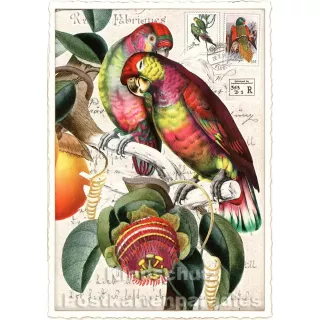 Retro Glitterkarte aus der Edition Tausendschön | Papageien