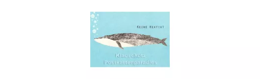 Holzschliffpappe Postkarte von Studio Blankensteyn | Wal - Keine Hektik!