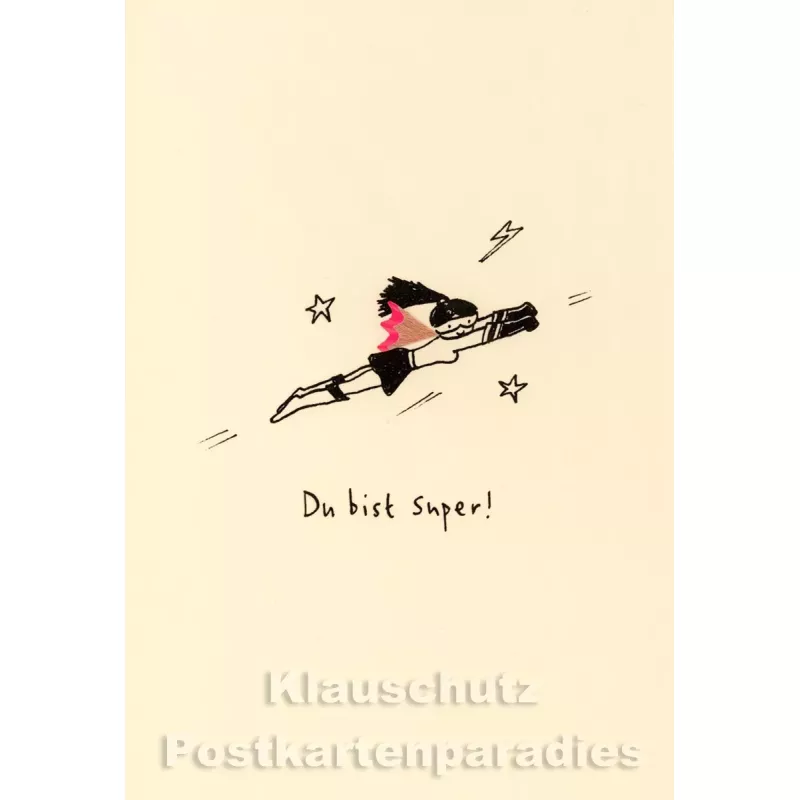 Buntstift Spitzer Doppelkarte von Discordia - Du bist super!