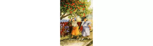 Inge Löök Postkarte - Alte Frauen klauen Äpfel