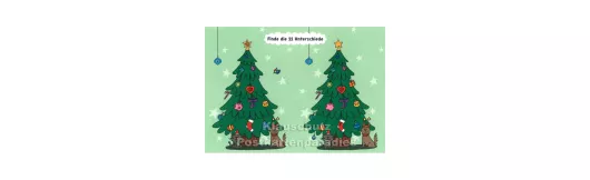 SkoKo Weihnachtskarte - Weihnachtsbaum 11 Unterschiede